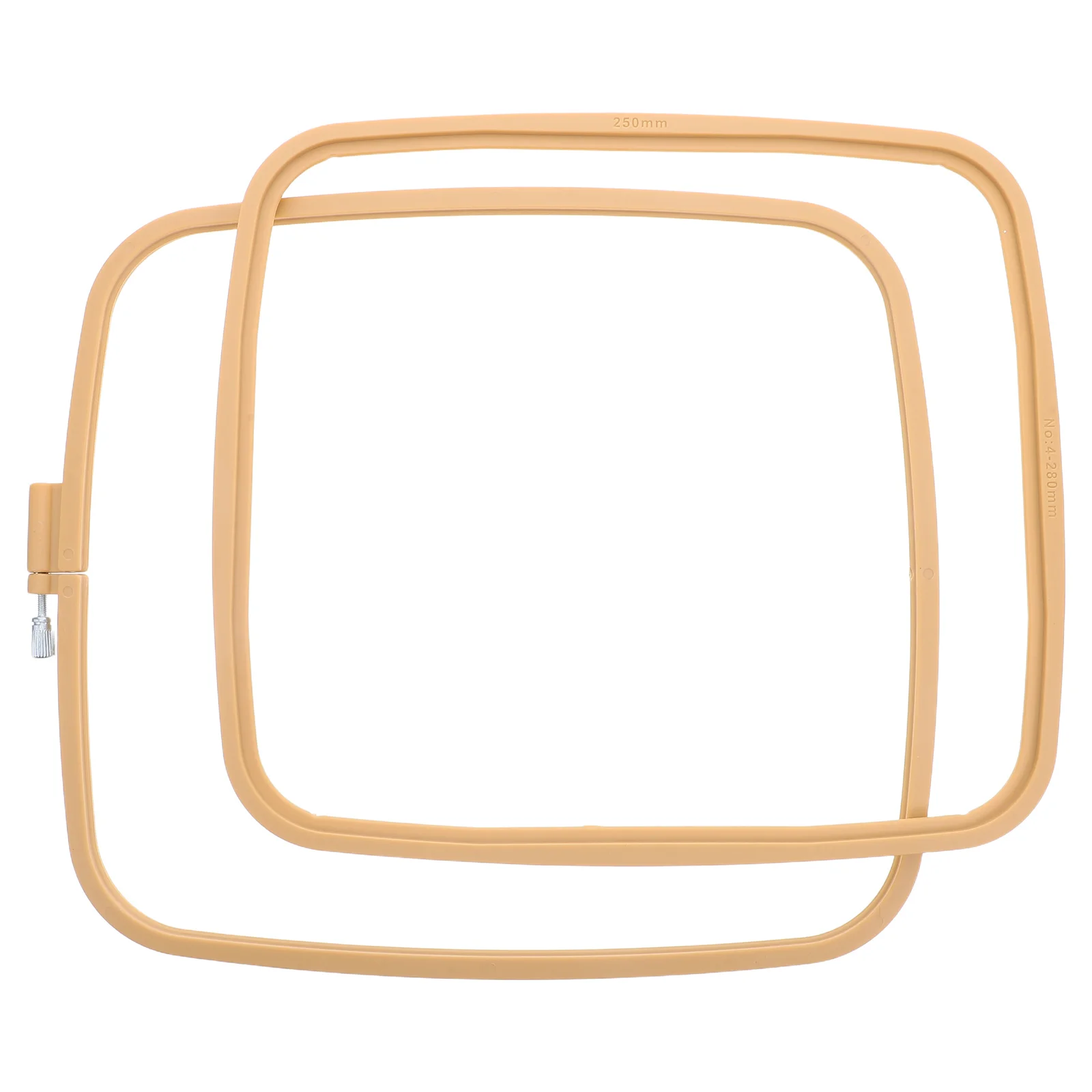 

2pcs Plastic Square Embroidery Hoop Set Adjustable Screw Frame For Cross Stitch Punch Needle Diy Crafts, Embroidery Accessories