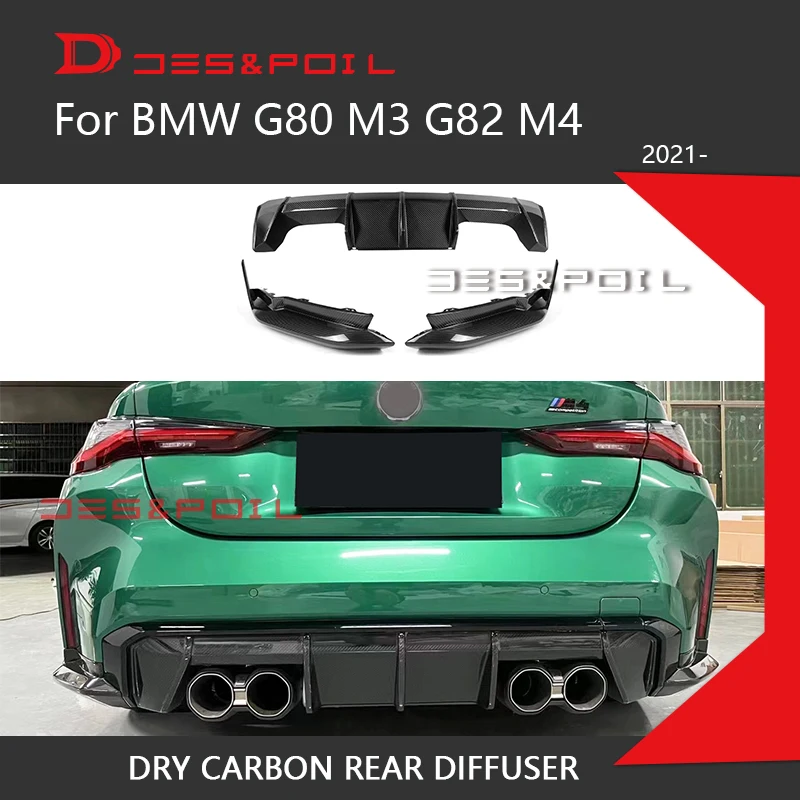 

Dry Carbon Fiber Rear Bumper Diffuser Side Trims Canards For BMW M3 G80 M4 G82 G83 Auto Racing 2021-2023 xDrive Performance