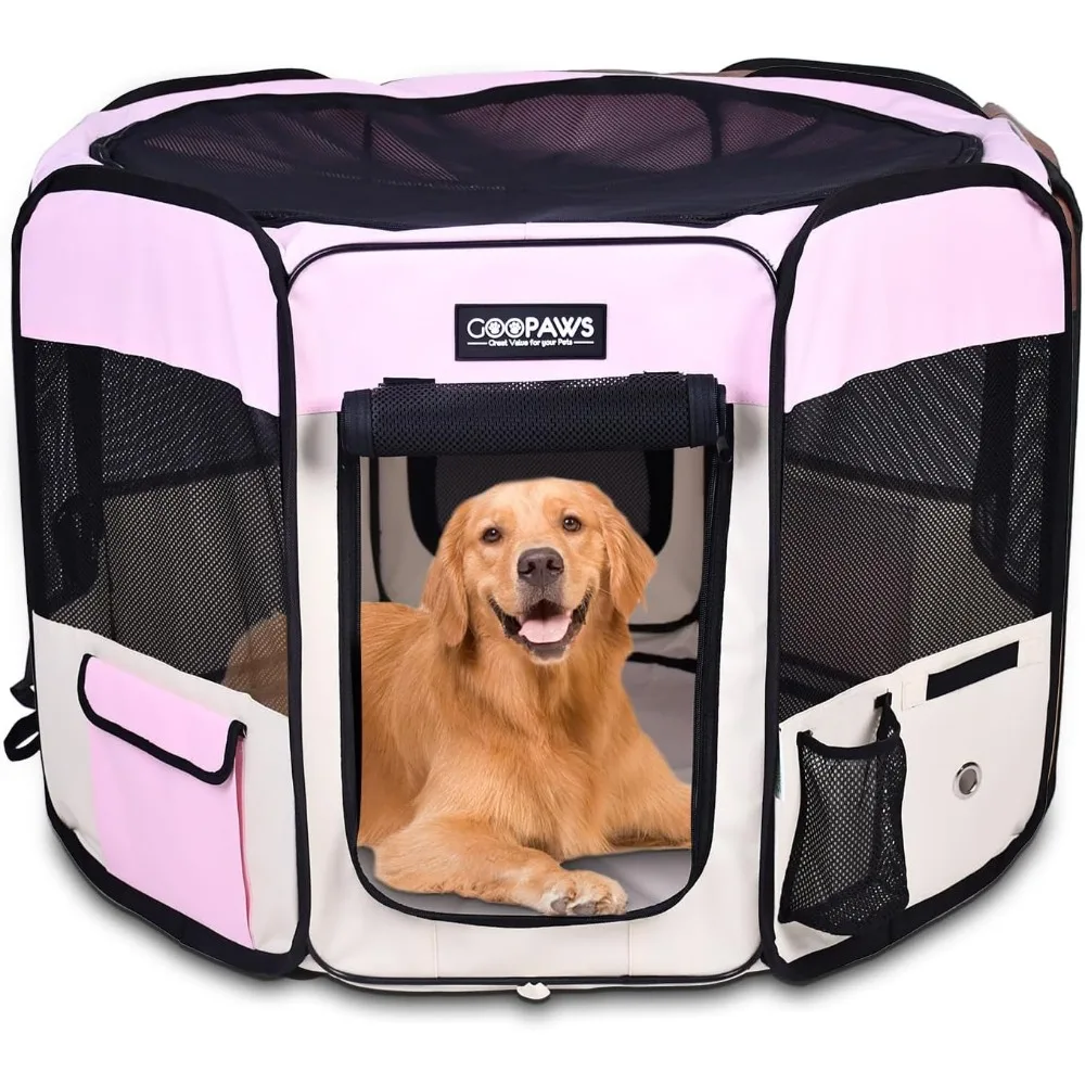 

Манежи для домашних собак 36 дюймов, 45 и 61 дюймов, портативная мягкая ручка для упражнений для собак, питомник с сумкой для переноски для щенков, котят, кроликов, в помещении/на улице