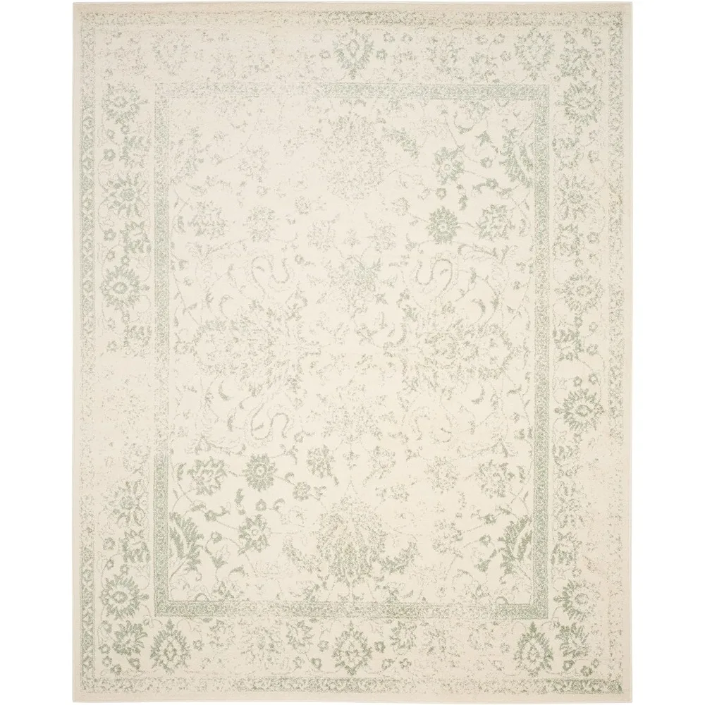 Collection Area Rug - 8' x 10', Ivory & Sage, Oriental Distressed Design, Non-Shedding & Easy Care, Ideal