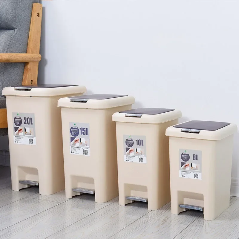 Pedal Waste Bins for Kitchen Recycle Luxury Litter Bins Trash 20 Liters Large Touch Room Toilet Trash Can Bathroom Accessories