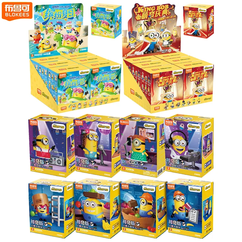 

Строительные блоки BLOKEES Minions, том 2, красочные летние модели для сборки, игрушки, украшение для рабочего стола, головоломки, подарки на день рождения для детей