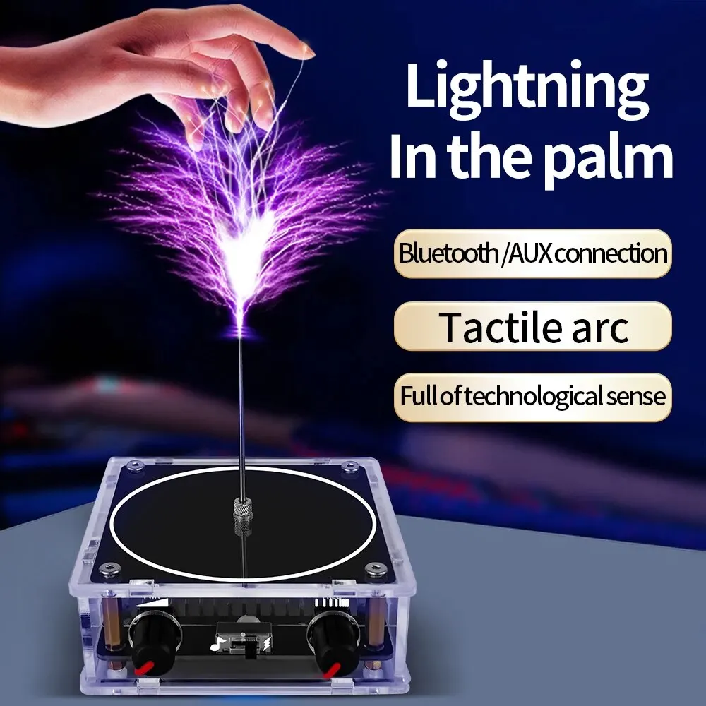 Wireless Music Tesla Coil Touchable Artificial Lightning Arc Plasma Loudspeaker Desktop Toy Electric Power Wireless Transmission