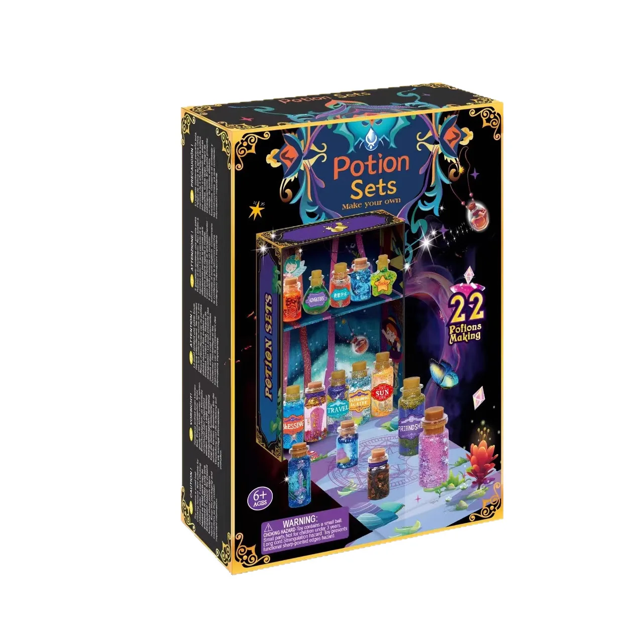 Magisches Zaubertränke-Set, Geschenkbox mit Glitzer & Dekorationen, DIY Kreatives Bastelspielzeug für Kinder, Magisches Rollenspiel-Set
