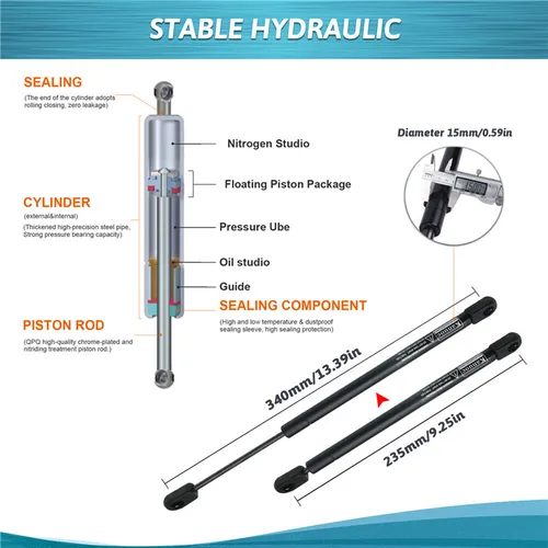 Imagen 2 del producto 2 unids/set capó de motor delantero de coche soporte de elevación puntales de Gas accesorios para Ford F-150 1995 1996 1997 1998 1999 2000 2001 2002 2003