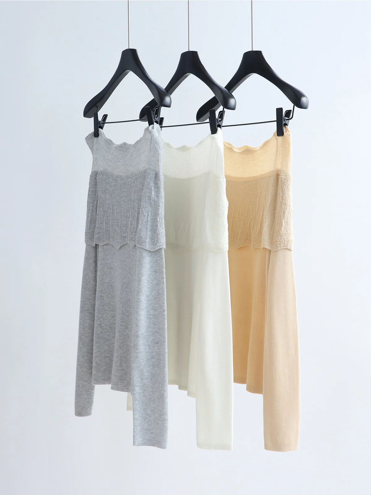 Dave&di Lace-up Sleeveless Long-sleeved Knit Top 2026 Spring/summer Lightweight Cover-up New Arrival