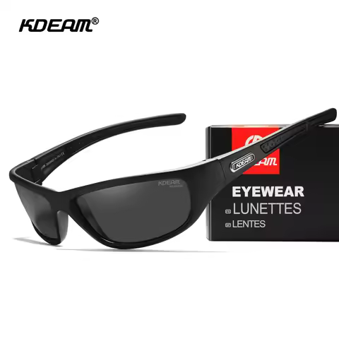 KDEAM Medium Size Outdoor Hiking Sunglasses Polarized Men's Camping Fishing Sun Glasses Unisex TR90 With Box