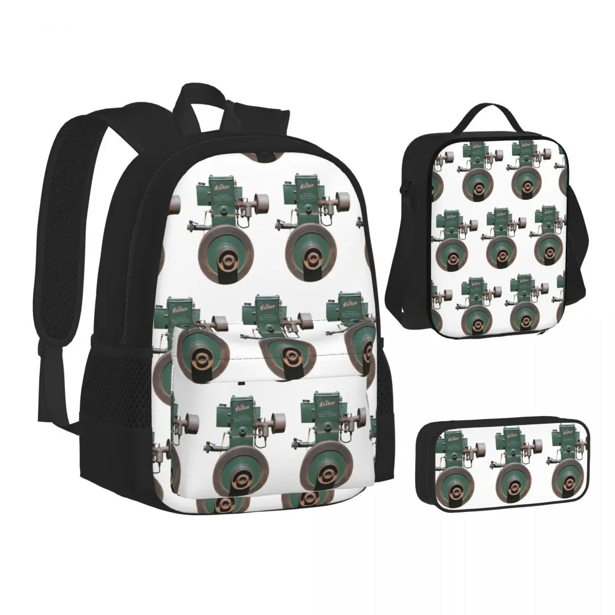 The Lister D Backpacks Boys Girls Bookbag School Bags Kids Rucksack Lunch Bag Pen Bag Three-Piece Set