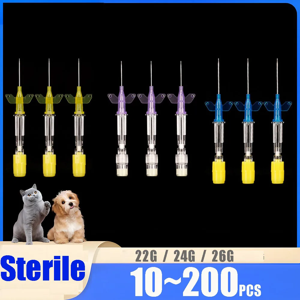 10-100pcs Butterfly Type IV Cannula Intravenous Injection Catheter with Wings 22G 24G 26G Veterinary Small Winged IV Cannula