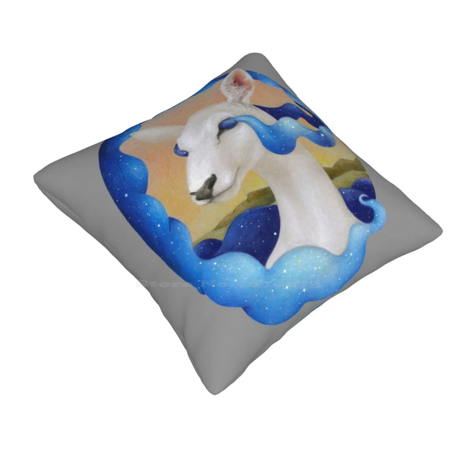 White Deer-Spirit Of The Woods Home Sofa Car Waist Throw Pillowcase White Deer Spirit Deer Space Art Outer Space Stars Albino