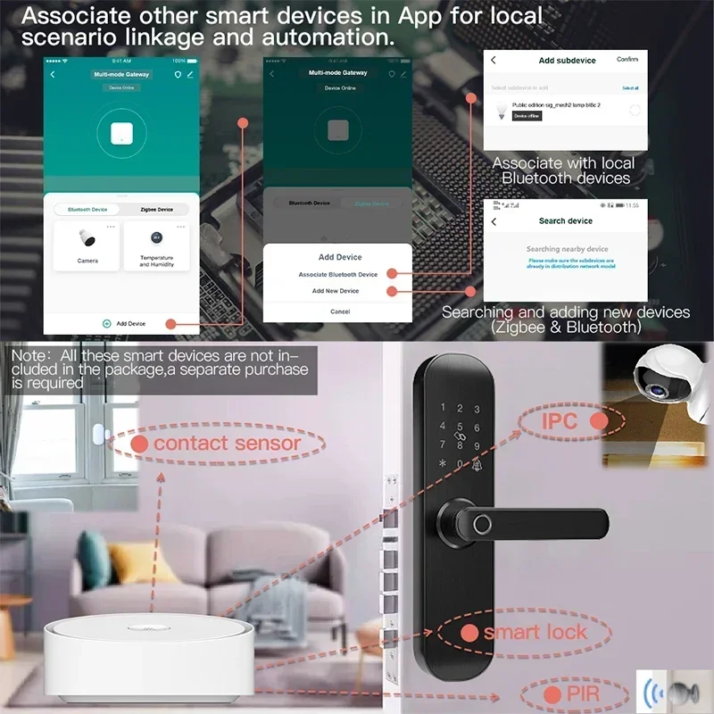 Smart Life Tuya Smart Multi-mode Gateway ZigBee Bluetooth-Compatible WiFi Hub Wireless Control with App Alexa Google Home Voice