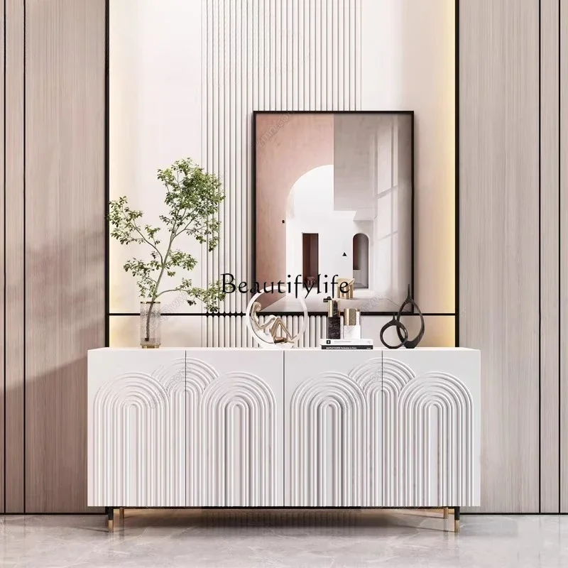 

ld 30Light luxury dining side cabinet Modern simple restaurant Nordic entrance Storage household side cabinet White