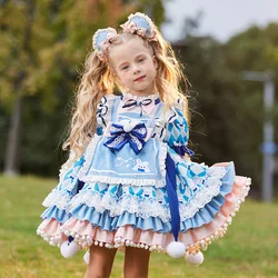 Baby Girls Summer Lolita Dress for Birthday Easter Party Clothes Children Spanish Dresses Infants Turkish Boutique Ball Gowns