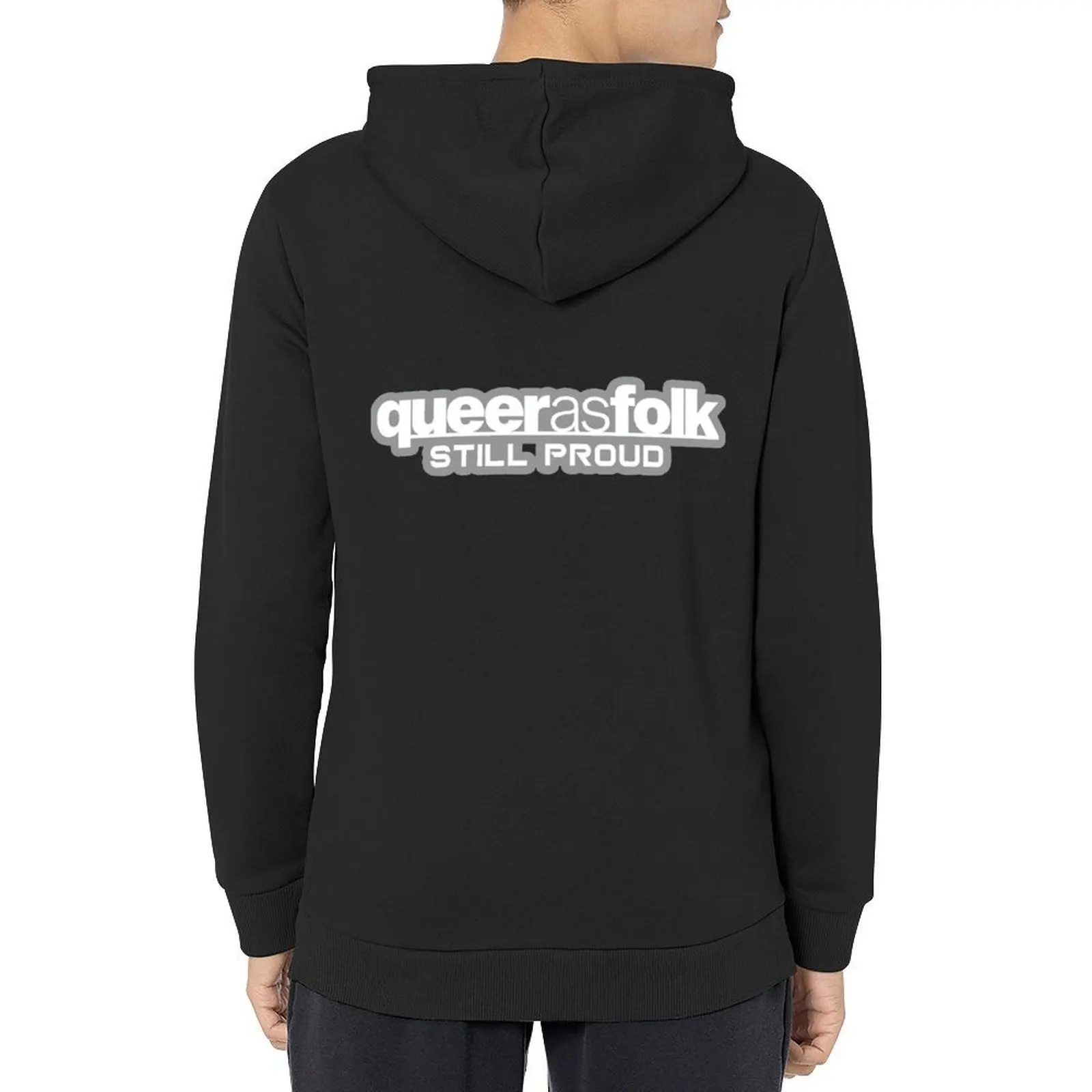 Queer as Folk Still Proud - الشعار الرسمي (الإصدار الفضي) بلوزة بقلنسوة ملابس كورية للرجال مصممة ملابس رياضية