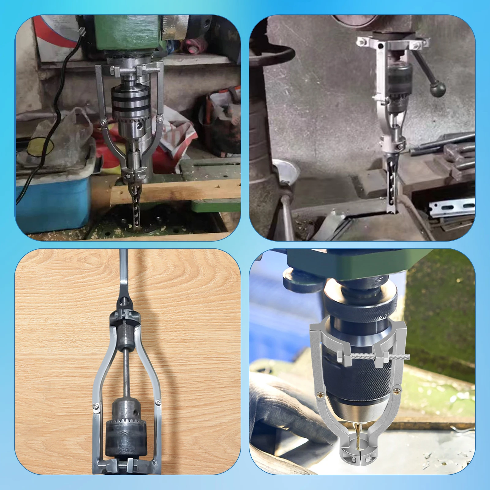 Square Hole Drill Bit Adapter Fixing Bracket Woodworking Mortising Chisel Drill Press Mortise Bit Accessory for Bench Drill