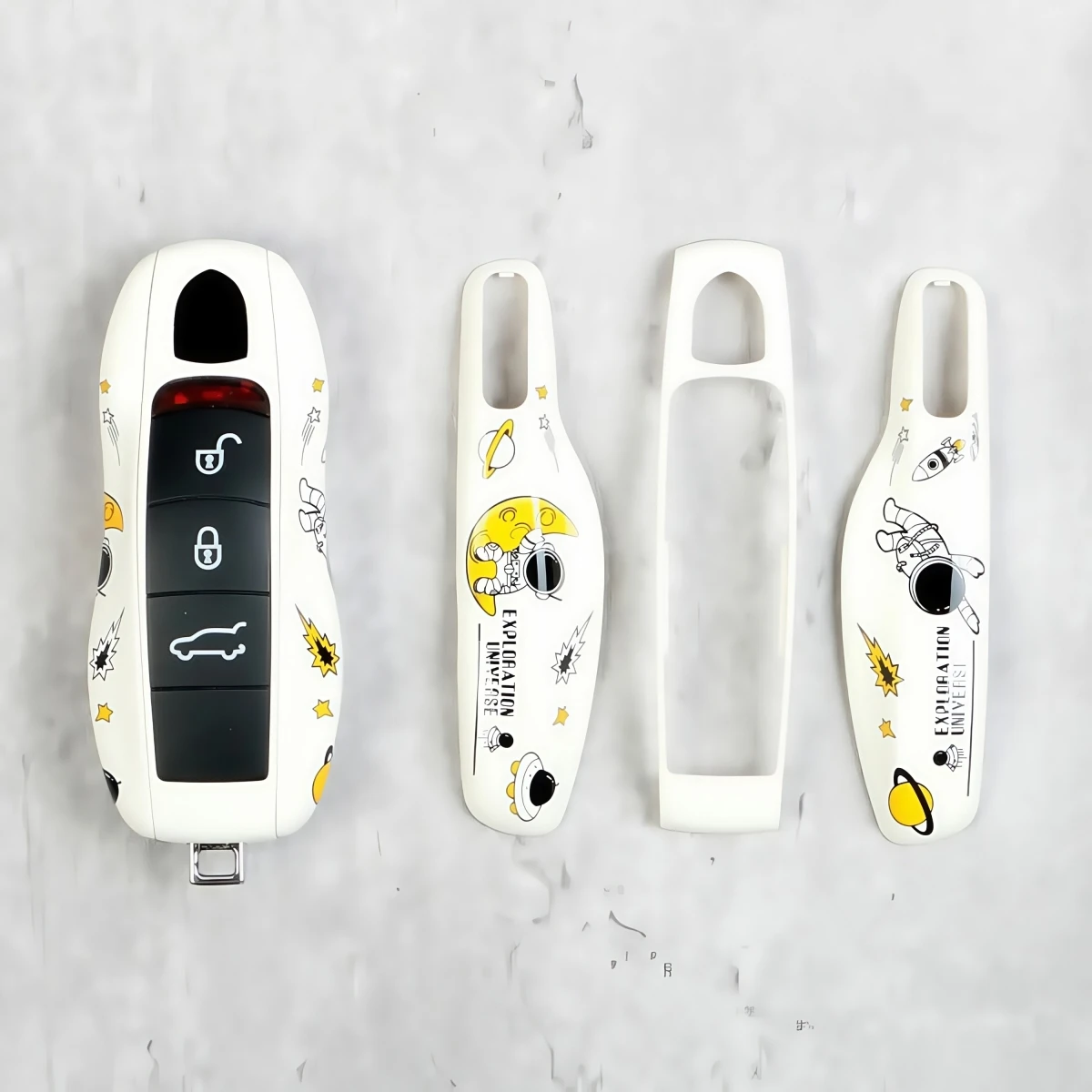 Custodia protettiva per modifica chiave auto adatta per Porsche Macan/Panamera/718/Cayenne/911 Custodia protettiva per chiave astronauta