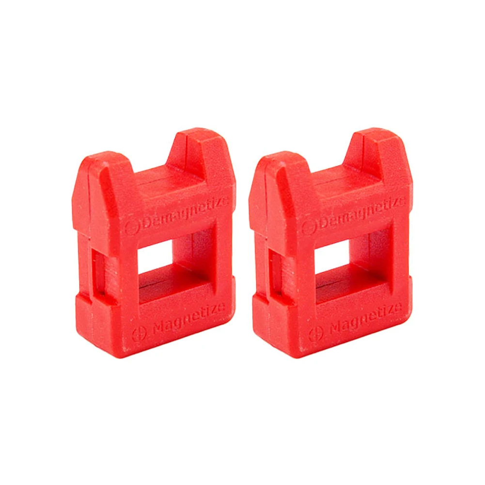 Brand New Magnetizer Demagnetizer Magnetizer Red 28*35 Mm Plastic Yellow Blue 2Pcs For Screwdrivers Or Steel Tools