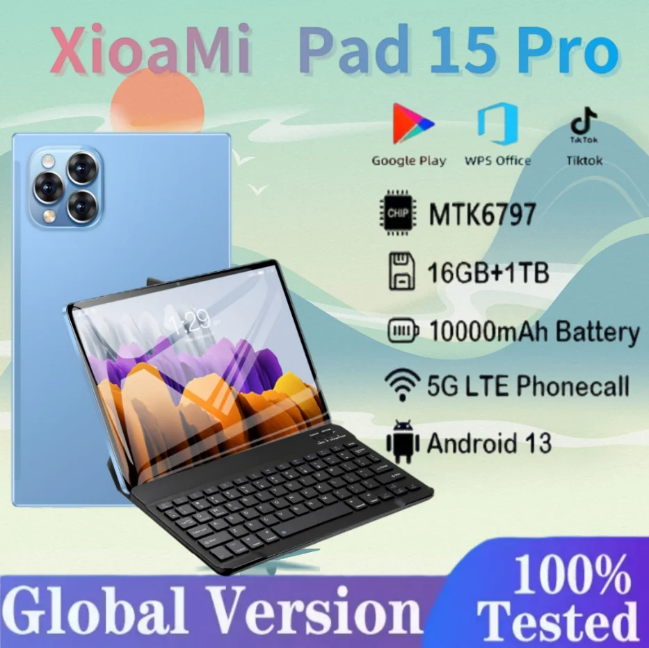 

2025 New Xioa Mi Pad 15 Pro Tablet 16GB RAM 1TB ROM Android 13 11-inch 5G Bluetooth 5.0 WIFI Popular Gift Fashion Student Laptop