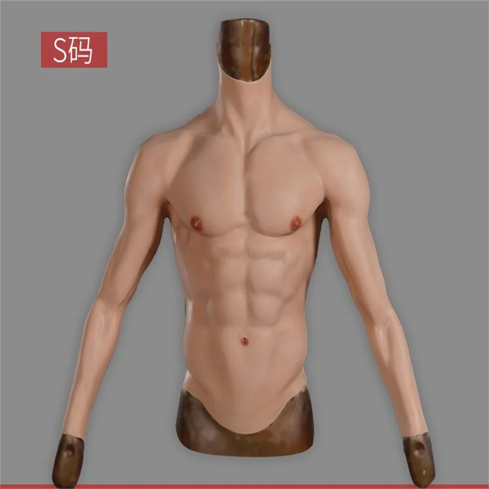 Imagem -05 - Real Silicone Falso Peito Músculo Manequim Masculino Traje de Estágio Muscular Cruz Vestir Capa Parte Inferior do Corpo Cosplay E020