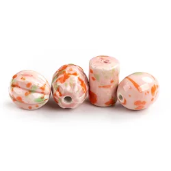30#2pcs High-quality Big Pink Egg Ceramic Beads Pendant Porcelain Jewelry Making For Necklace Bracelet #XN165
