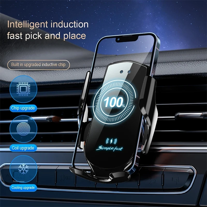 

Top Sell Wireless Charger for Car 15W Dock Leather High Speed Ce Wireless Charging TYPE-C