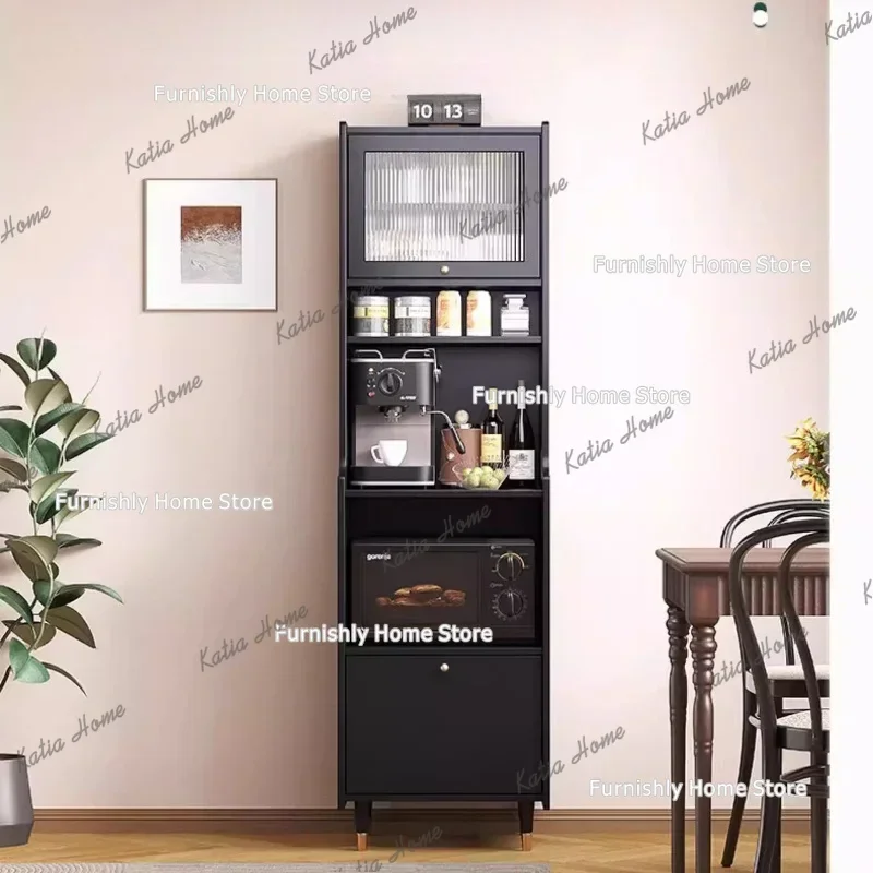LD Kitchen Sideboard Wine Cabinet Small Apartment Saving Space Narrow Wine Cabinet Vertical Design Bar Furniture