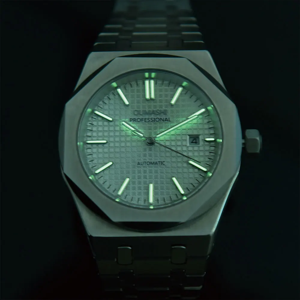 นาฬิกาผู้ชายหรูหราขนาด 42 มม. ระบบ Miyota8215 นาฬิกาอัตโนมัติแบบกลไก กระจกแซฟไฟร์ สายสแตนเลส นาฬิกาผู้ชายแบบสั่งทำพิเศษ