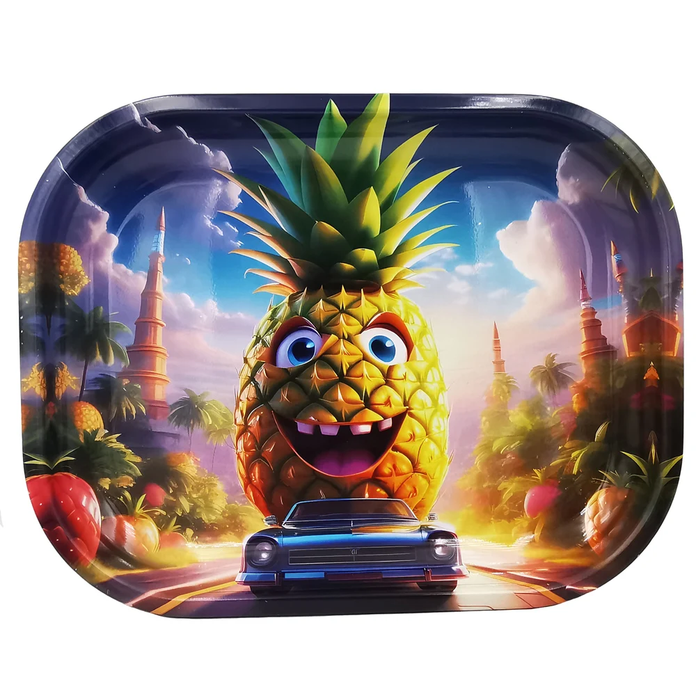 صينية دوارة معدنية مقاس 7 × 5.5 بوصة، صينية سجائر، صفيح، طاولة قهوة الشاي المنزلية