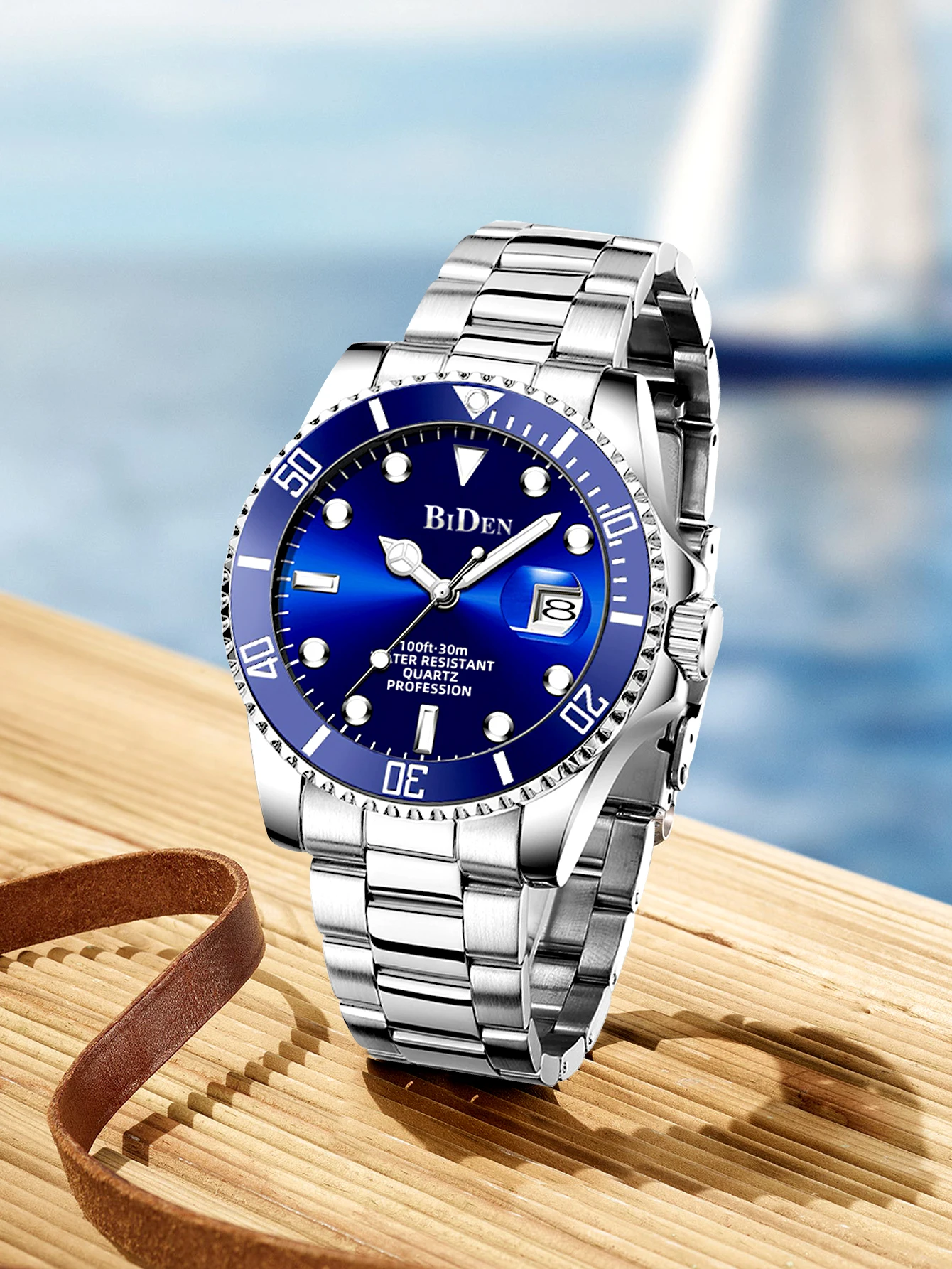 

Reloj BIDEN Top Brand Luxury Fashion Diver Watch Men Waterproof Date Clock Sport Watches MensQuartz Wristwatch Relogio Masculino