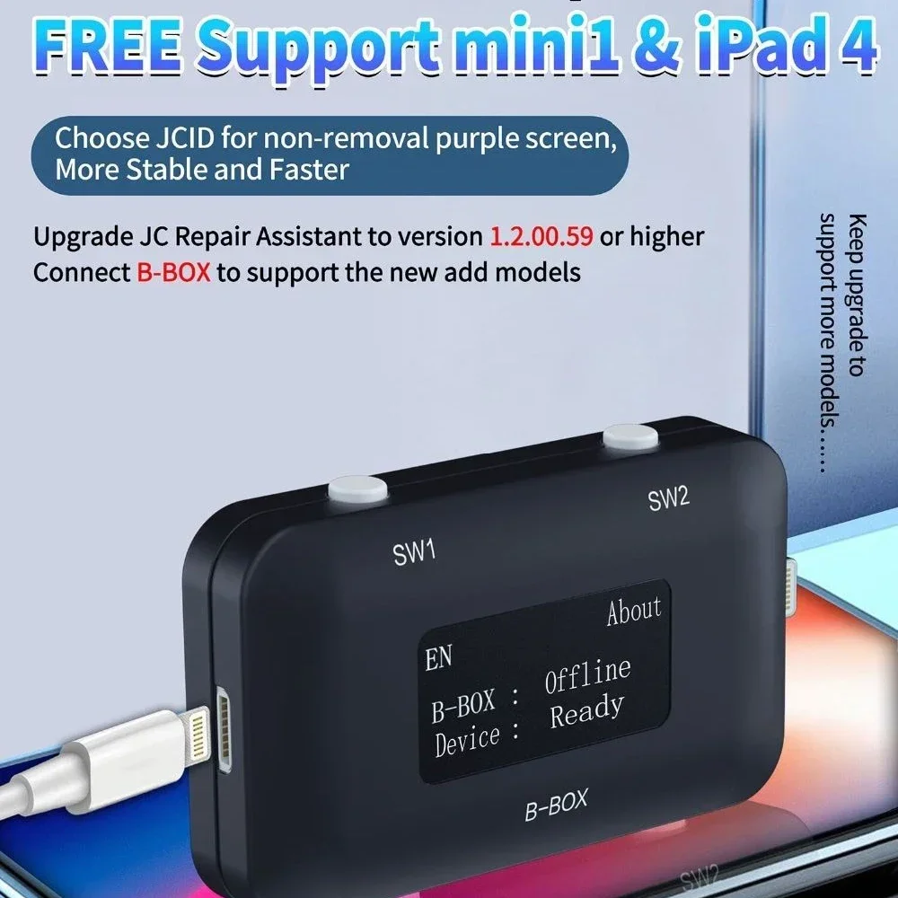 Jc jcid bbox pro dfu-ボックス,ウィンドウdcsdケーブル,iOS A7-A11,キーパープルモード,iphone ipad,nandシステムの変更,データ読み取りおよび書き込み
