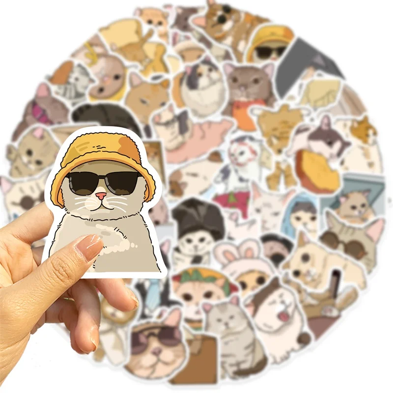 10/30/50PCS Cartoon Raar Kat PVC Sticker Esthetische Decoratie Scrapbooking Benodigdheden DIY Hand Accounting voor kinderen