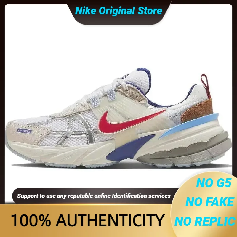 

Nike V2K Run Metallic Silver Gym Red University Blue Women's Sneakers shoes HF5724-061 With Original Box