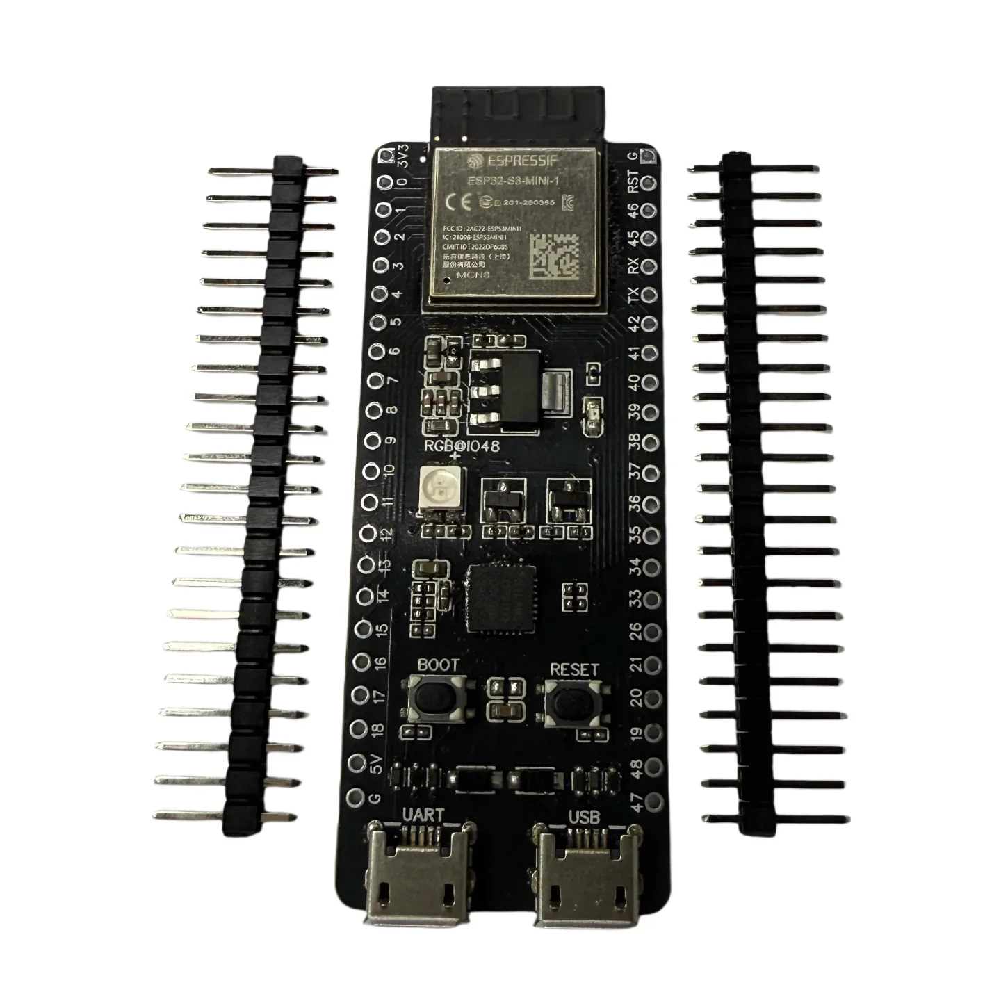 Wireless Development Board with Dual Core, WiFi, Bluetooth Module, ESP32 S3 DevKitM, ESP32-S3-DevKitM-1, ESP32-S3-MINI-1, 1U, N8