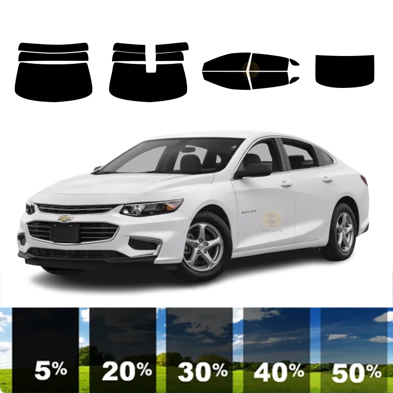 precut Removable Window Tint Film For Car 100% UVR 5%-70%VLT Heat Insulation Carbon ﻿For CHEVROLET MALIBU 4 DR SEDAN 2017-2023