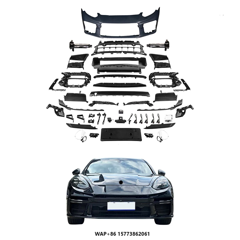 

Car Upgrade 2025 976 970 Turbo Front Bumper Assembly Body Kit Including Bumper Lights but Not Headlights for Panamera 2014-2016