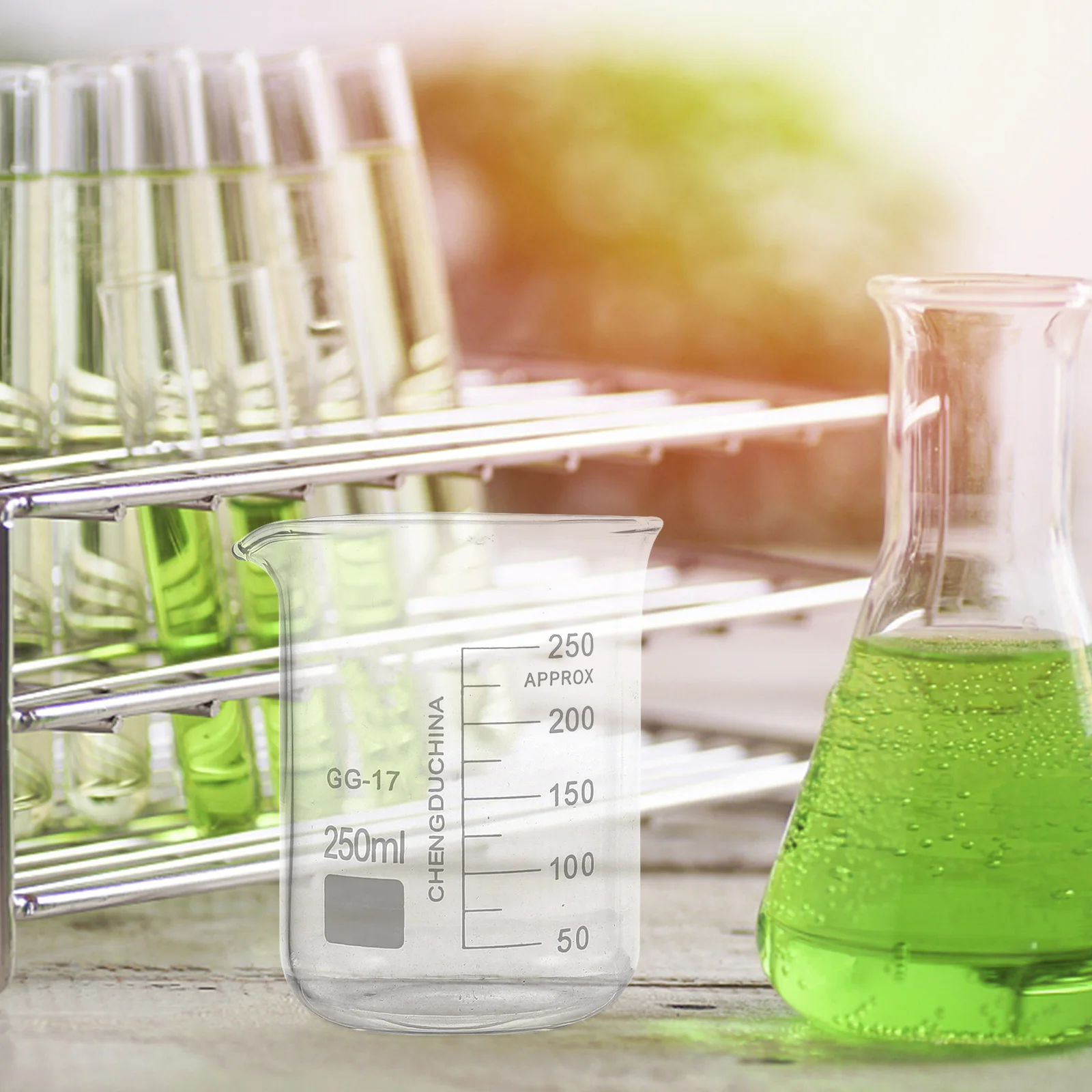 9 Buah Set Botol Silinder Ukur Laboratorium Kaca Botol Kerucut dengan Skala Jelas untuk Percobaan Pendidikan Kimia
