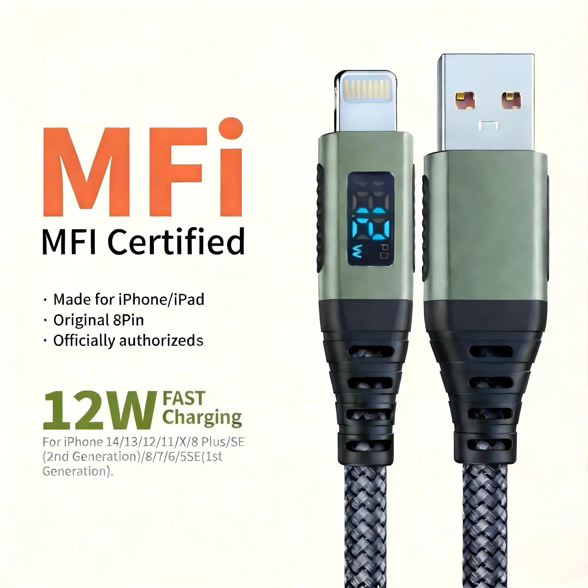 MFi Certified iPhone Charger Cable, Long Lightning Charging 