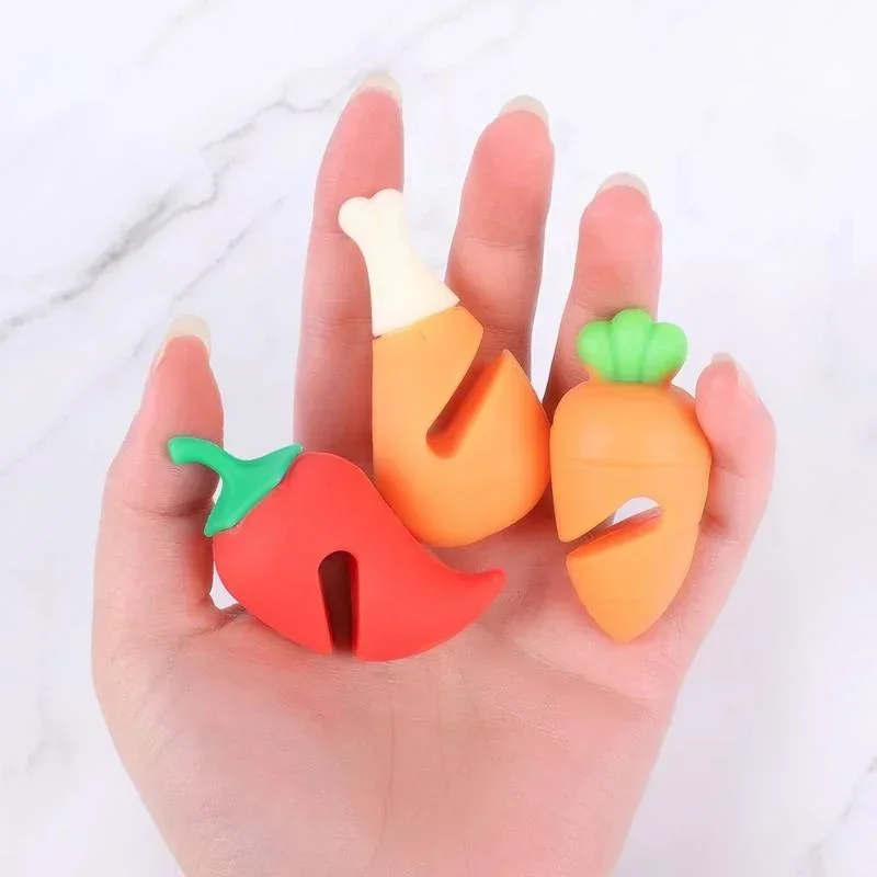 Silicone Carrot Chicken Leg Shaped Pot Lid Lifting Anti Overflow Device, Anti Overflow Pot Lid Clip, Practical Kitchen Tool