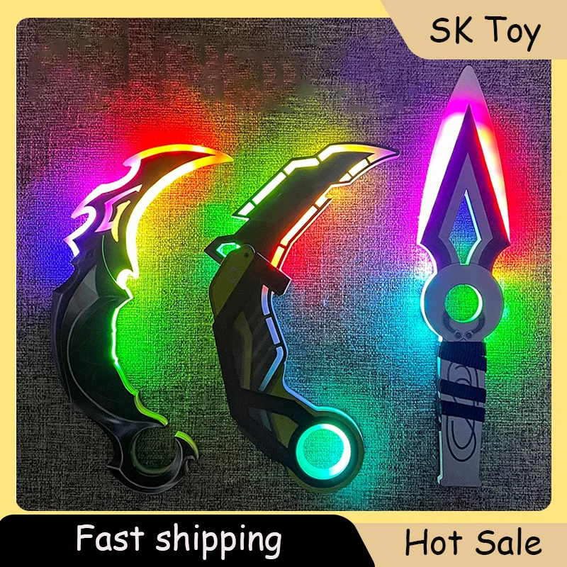 발로란트 그래픽 카드 카람빗 야광 장난감 클로 나이프 제트 쿠나이 장난감 라이트 소드 멋진 드레스업 게임 코스프레 소품 선물