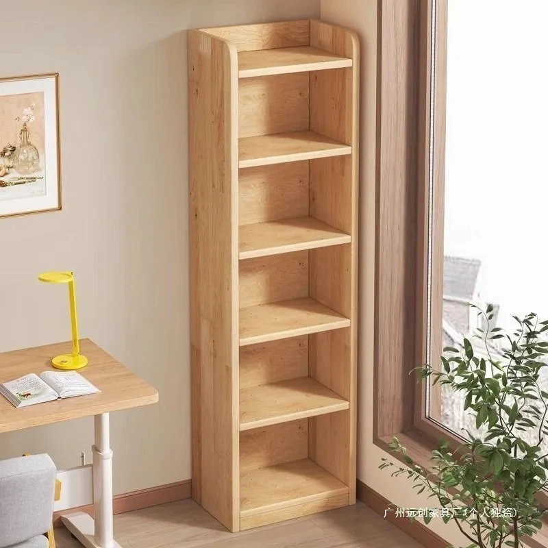 ^Pure solid wood bookcase household floor-to-wall shelf integrated locker student children's storage cabinet bookshelf cabinet
