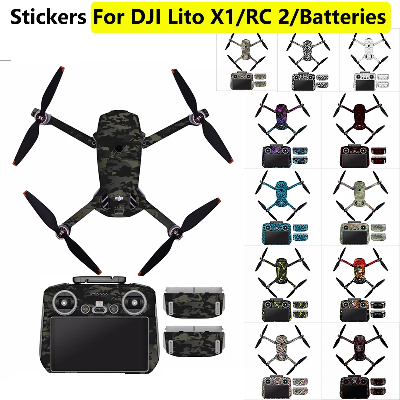 

For DJI Lito X1 Drone PVC Sticker Battery RC2 Remote Control Decals Decorative Anti-scratch Protective Film Refit Skin Accessory