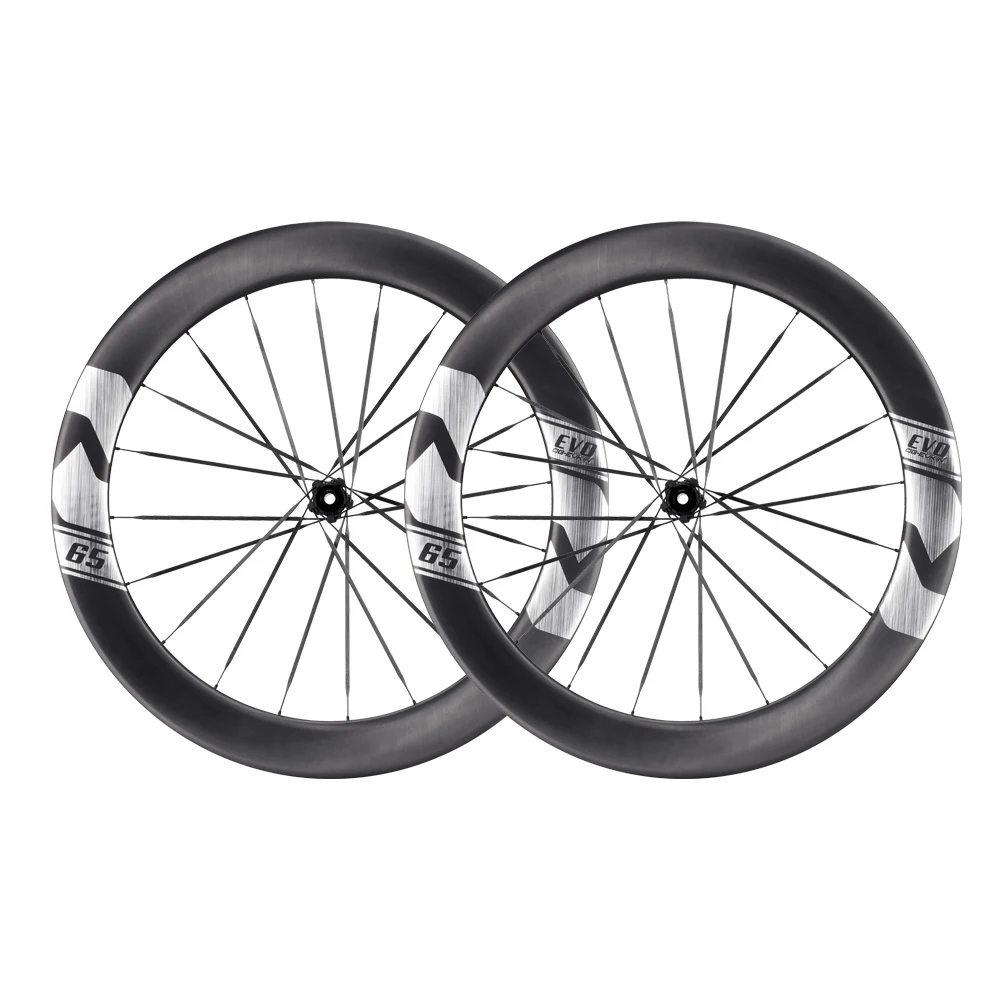 

OG-EVKIN RW-65EVO Road Carbon Wheels T800 Ceramic Hub Carbon Spokes Tubeless Disc 700C Light 65mm Depth 23mm Inner Width Set