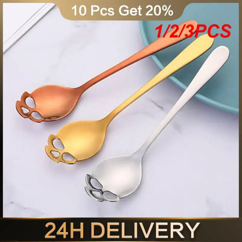 1/2/3PCS Ins Style Spoon One Piece Size: 15.1*3.4*0.25cm Cute Durable Spoon Dessert Spoon Kitchenware Creative Spoon