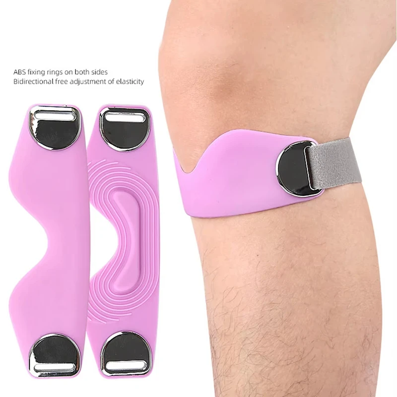 Adjustable Patellar Tendon Support Strap Silicone Compression Patella Band Knee Brace for Basketball