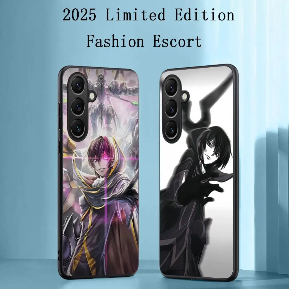 Code geass Classic Anime pattern Phone Case For Samsung Galaxy S25 S24 S23 S22 S21 S20 Plus Ultra Note20 Limited Soft Black