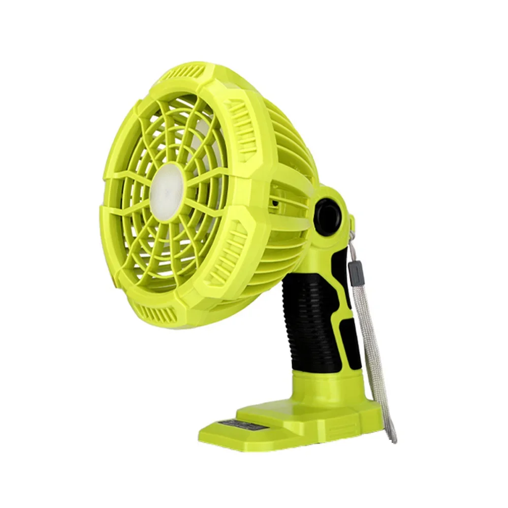 Multifunction Cordless Camping Fan For Ryobi ONE+ 18V Li-ion Battery with LED Work Light Jobsite Fan for Travel Garage Office