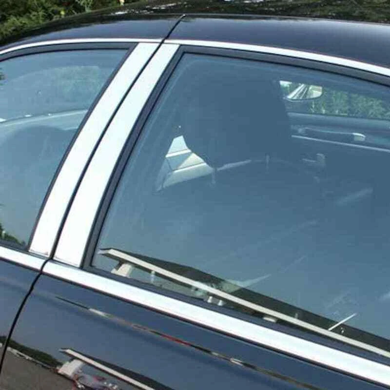 Silvery Pillar Posts Door Trim Window Cover Sticker Decal Fit For Lincoln Town Car 1998-2011