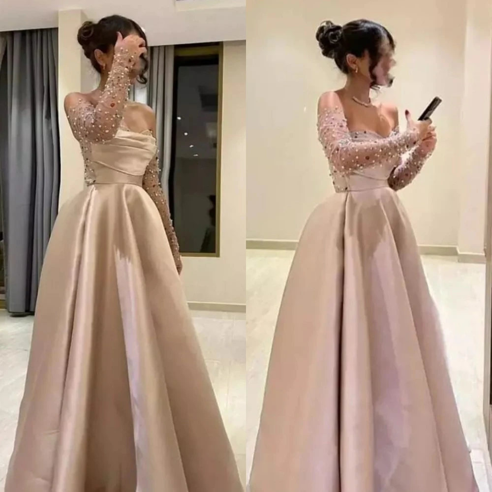 Elegant Prom  Casual  Strapless Ball gown Party Dress Beading  Tulle Shirred Charmeuse Evening