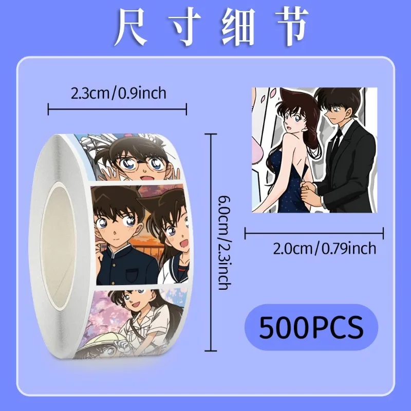 Nueva mercancía de anime de Detective Conan, pegatinas de sello de dibujos animados de personajes bonitos, pegatinas creativas DIY para garabatos, calcomanías decorativas, juguetes