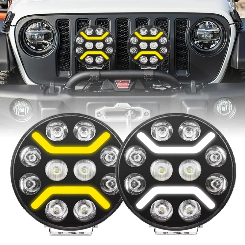 

1x/2x 9" 120W Round Driving Truck Led Work Lights 12V 24V Led Offroad Headlights Headlamp for Jeep Suv Atv Tractor Boat 4X4 4Wd